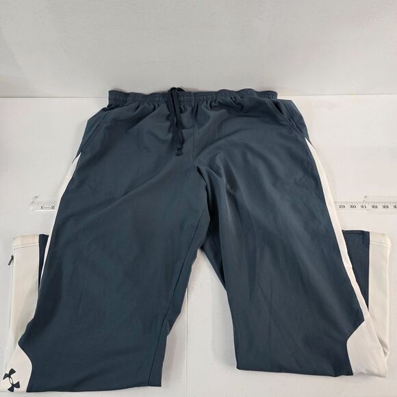 Under Armour Men's XL Loose Fit Track Pants Gray White 100% Polyester 6384 - Picture 1 of 9
